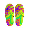Abstract Liquid Trippy Print Slippers