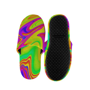 Abstract Liquid Trippy Print Slippers