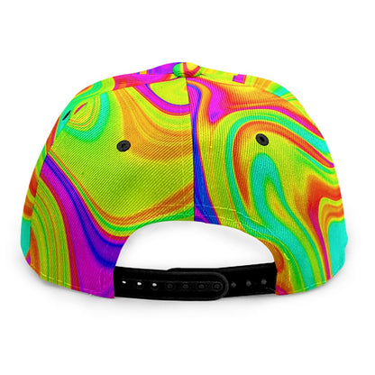 Abstract Liquid Trippy Print Snapback Cap