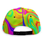 Abstract Liquid Trippy Print Snapback Cap