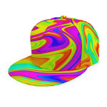 Abstract Liquid Trippy Print Snapback Cap