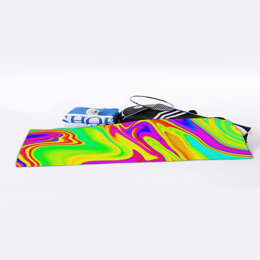 Abstract Liquid Trippy Print Sports Towel