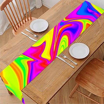 Abstract Liquid Trippy Print Table Runner
