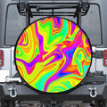 Abstract Liquid Trippy Print Tire Cover