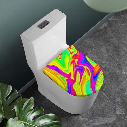 Abstract Liquid Trippy Print Toilet Lid Cover