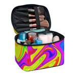 Abstract Liquid Trippy Print Travel Makeup Bag