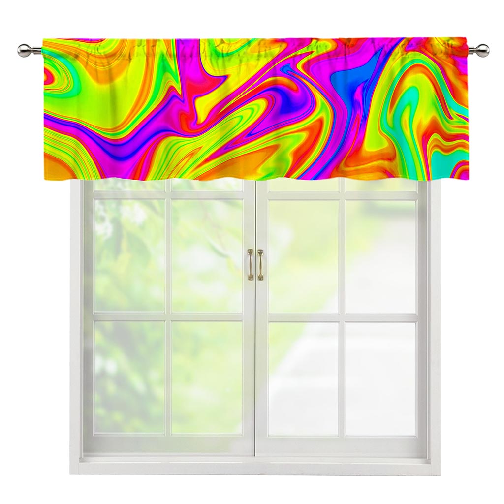 Abstract Liquid Trippy Print Window Valance