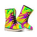 Abstract Liquid Trippy Print Winter Boots
