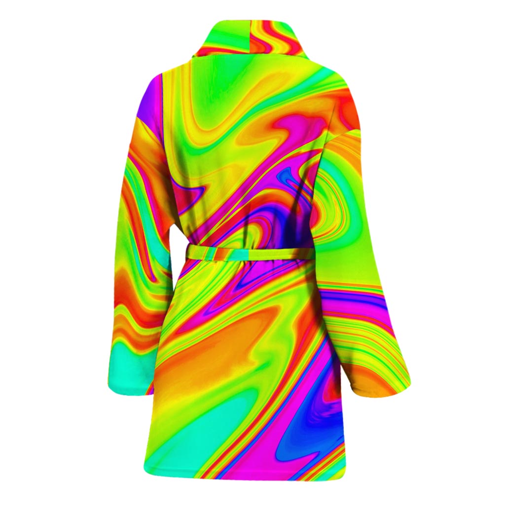 Abstract Liquid Trippy Print Women's Bathrobe