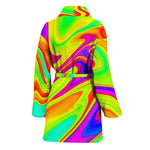 Abstract Liquid Trippy Print Women's Bathrobe