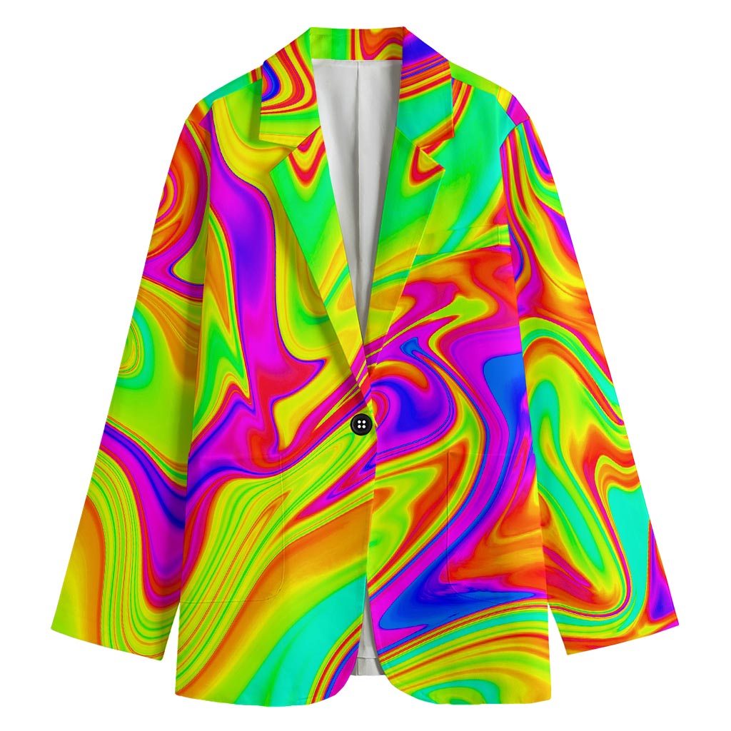 Abstract Liquid Trippy Print Women's Blazer
