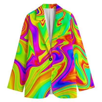 Abstract Liquid Trippy Print Women's Blazer