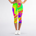 Abstract Liquid Trippy Print Women's Capri Leggings