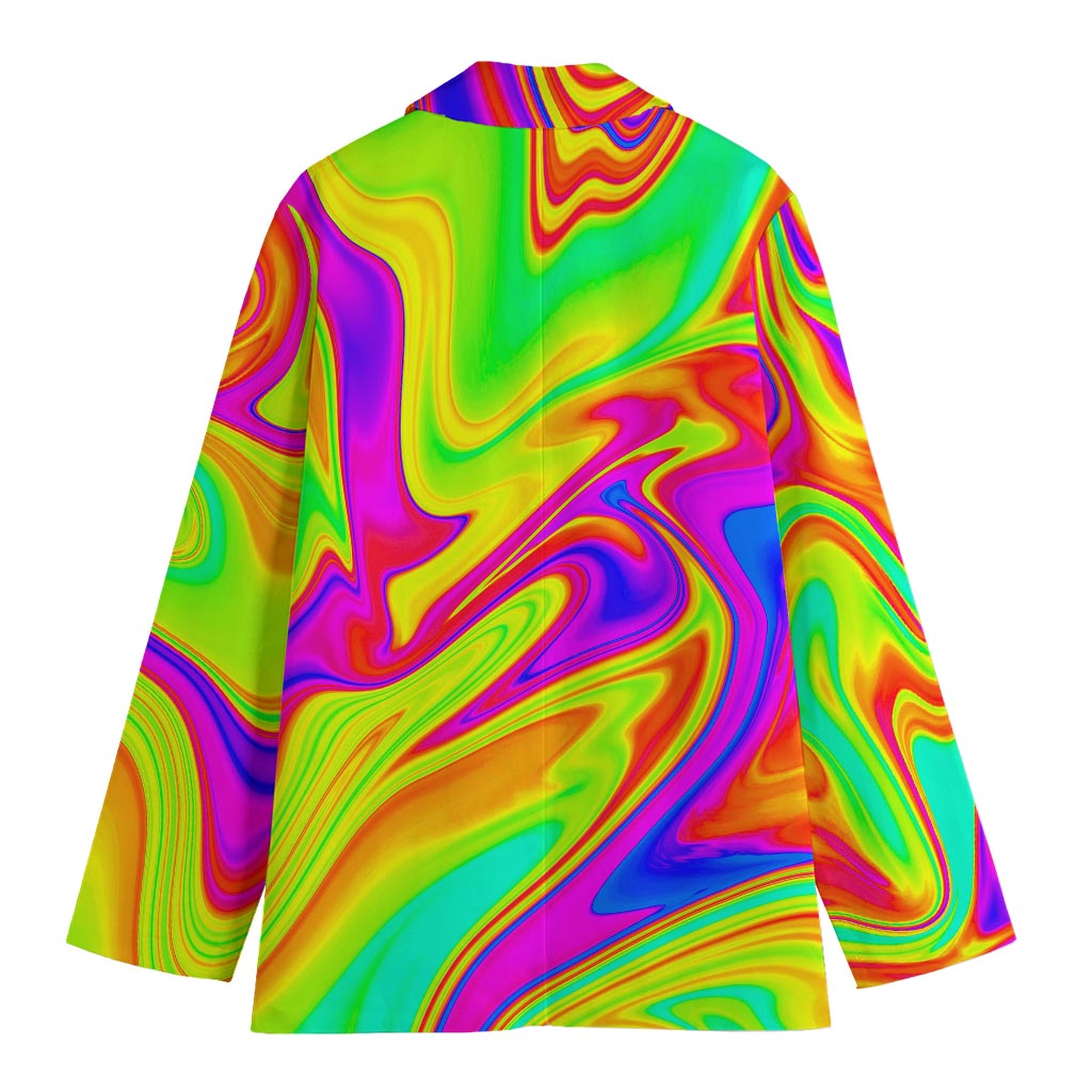 Abstract Liquid Trippy Print Women's Cotton Blazer