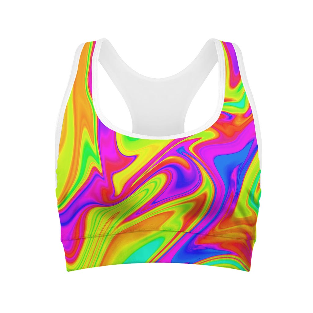 Abstract Liquid Trippy Print Women's Sports Bra