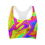 Abstract Liquid Trippy Print Women's Sports Bra