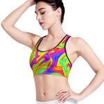 Abstract Liquid Trippy Print Women's Sports Bra