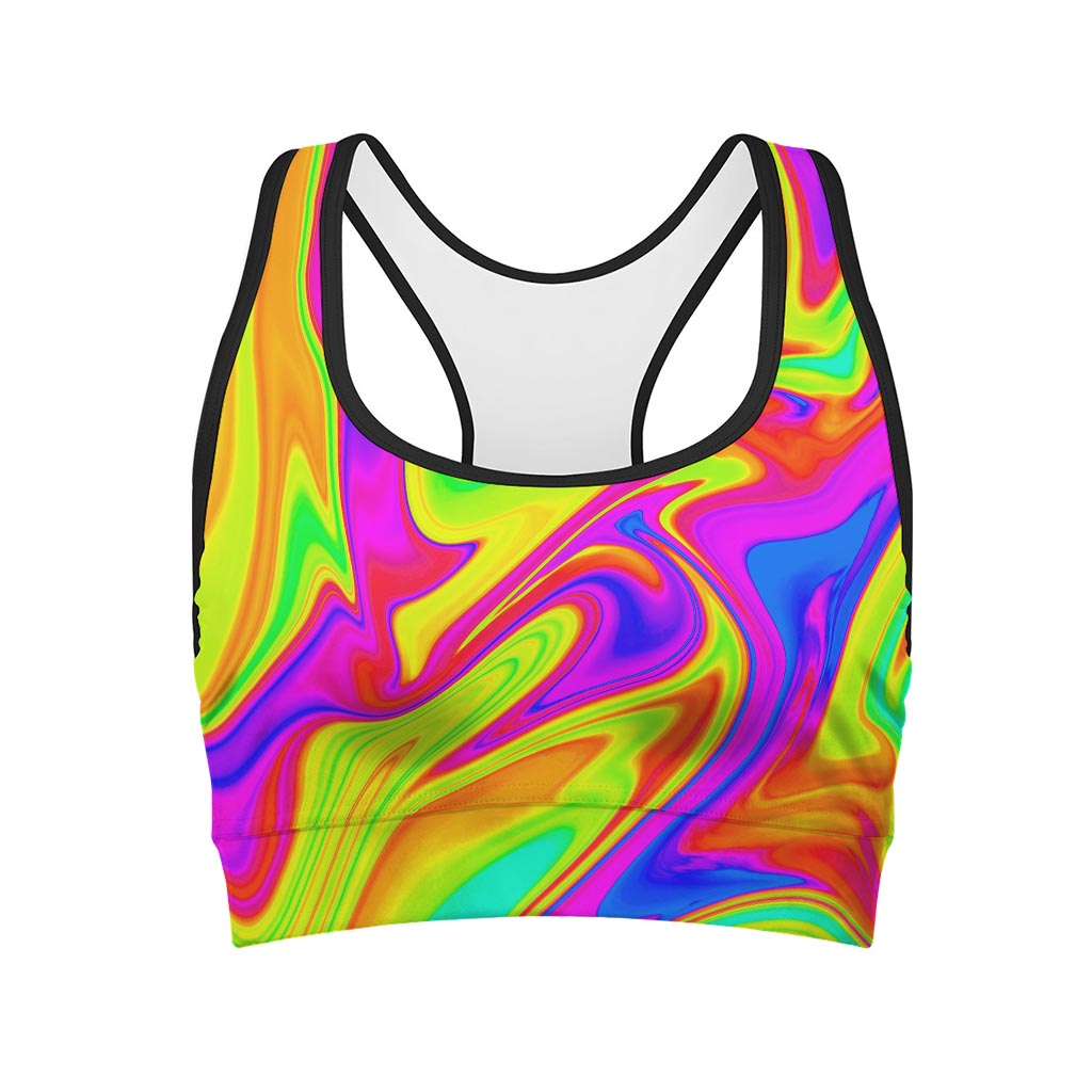 Abstract Liquid Trippy Print Women's Sports Bra