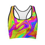Abstract Liquid Trippy Print Women's Sports Bra