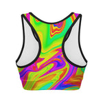 Abstract Liquid Trippy Print Women's Sports Bra