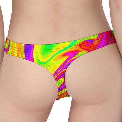 Abstract Liquid Trippy Print Women's Thong