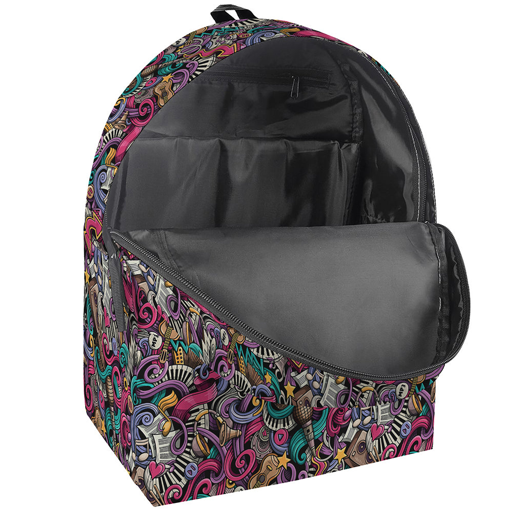 Abstract Music Pattern Print Backpack