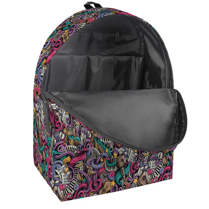 Abstract Music Pattern Print Backpack