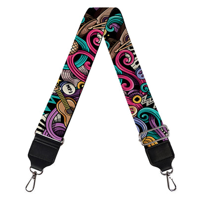 Abstract Music Pattern Print Bag Strap