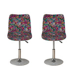Abstract Music Pattern Print Bar Stool Covers