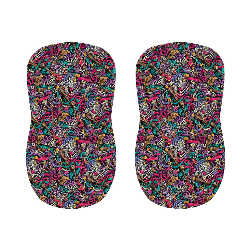 Abstract Music Pattern Print Bar Stool Covers