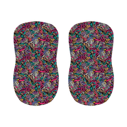 Abstract Music Pattern Print Bar Stool Covers