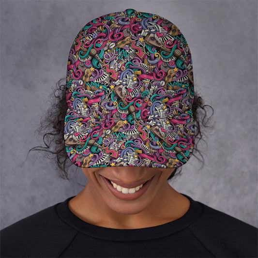 Abstract Music Pattern Print Baseball Cap