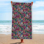 Abstract Music Pattern Print Beach Towel