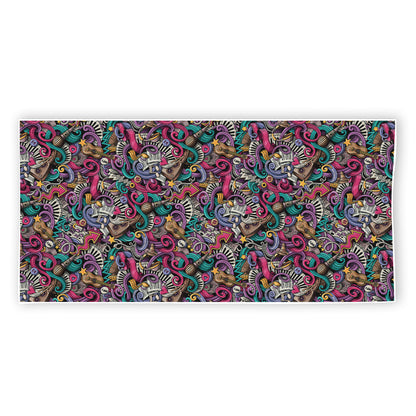Abstract Music Pattern Print Beach Towel