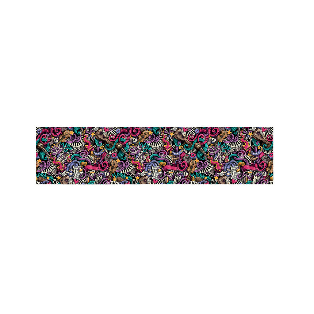 Abstract Music Pattern Print Bed Runner