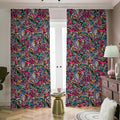 Abstract Music Pattern Print Dimout Pencil Pleat Curtains