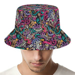 Abstract Music Pattern Print Bucket Hat