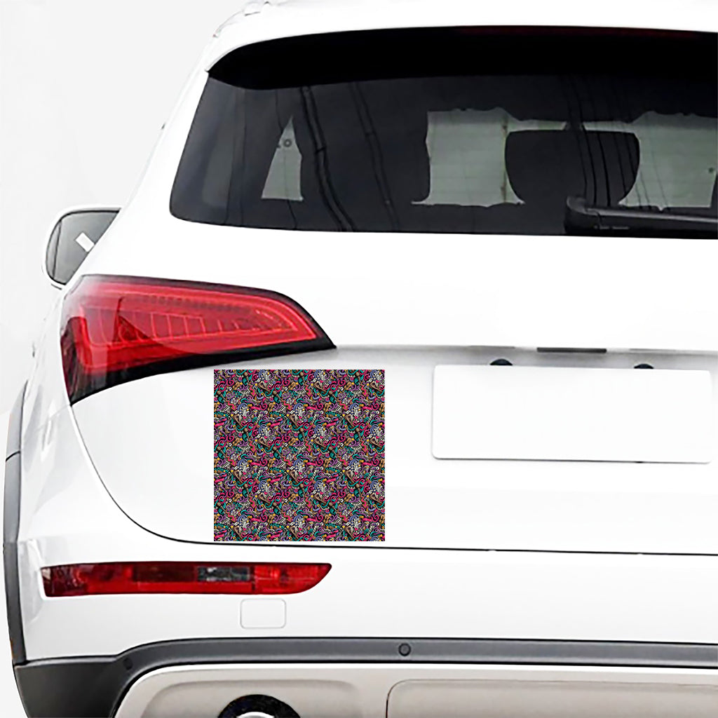 Abstract Music Pattern Print Car Sticker