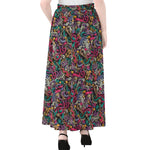 Abstract Music Pattern Print Chiffon Maxi Skirt