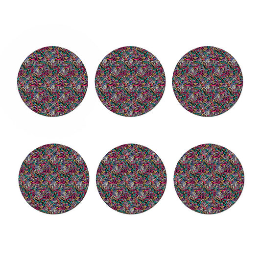 Abstract Music Pattern Print Coaster Set