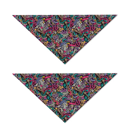 Abstract Music Pattern Print Dog Bandana