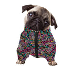 Abstract Music Pattern Print Dog Zip Up Jacket