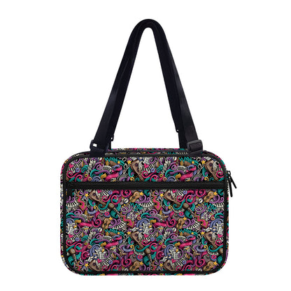 Abstract Music Pattern Print Double Strap Bible Bag