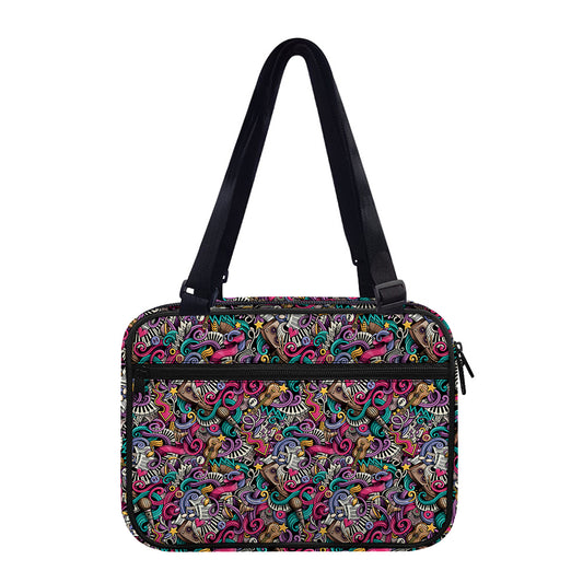 Abstract Music Pattern Print Double Strap Bible Bag
