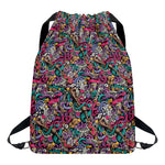 Abstract Music Pattern Print Drawstring Backpack