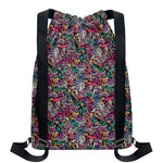 Abstract Music Pattern Print Drawstring Backpack