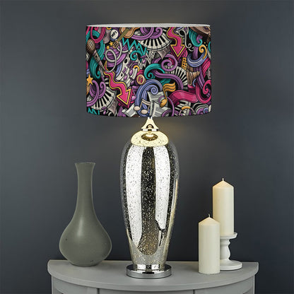 Abstract Music Pattern Print Drum Lamp Shade