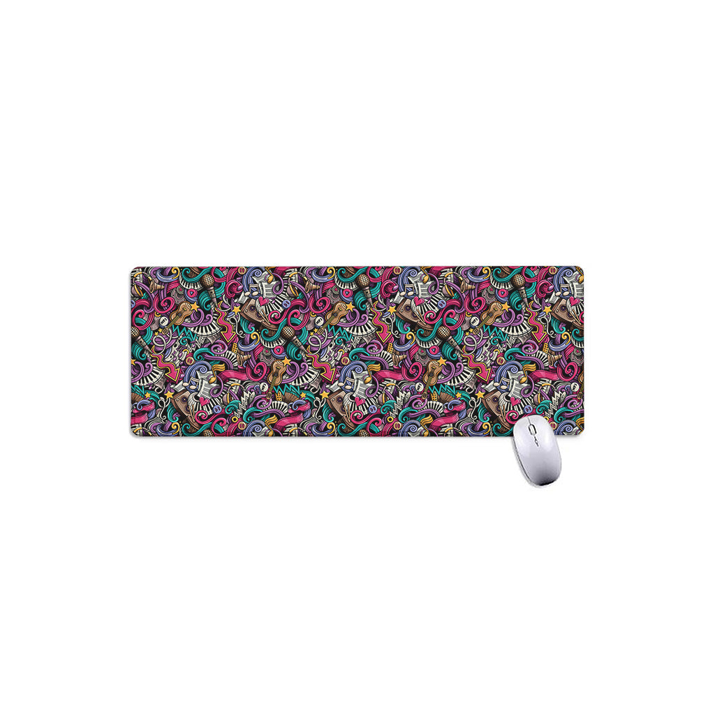 Abstract Music Pattern Print Extended Mouse Pad