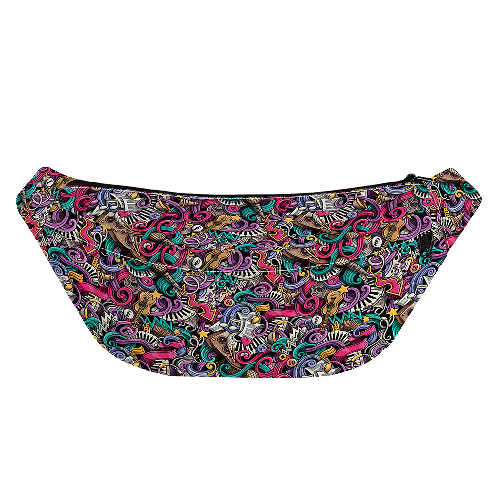 Abstract Music Pattern Print Fanny Pack