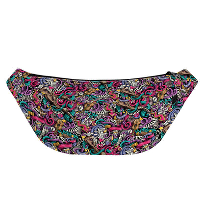 Abstract Music Pattern Print Fanny Pack